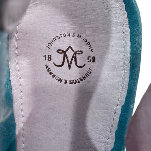 Johnston & Murphy Meagan Velcro Swing Teal Waxy Calf Size 9 Platforms - Picture 5 of 11